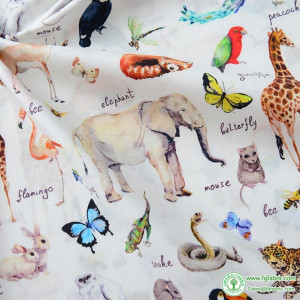 60S Animals Panda Cotton Digital Printing Fabric Soft Breathable For Quilting Clothes DIY Handmade Per Half Meter