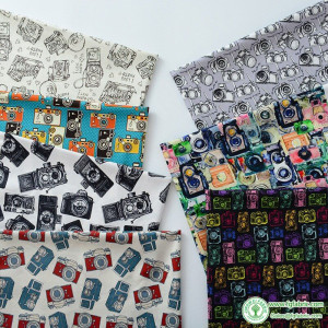 Pure Cotton Digital Printing Fabric Vintage Retro Camera For Sewing Dress Shirt DIY Handmade Accessories By Half Meter