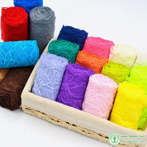 Multicolor Stretchy Lace Ribbon Fabric for Sewing Doll Clothes Home Decor Fabric 200x8cm