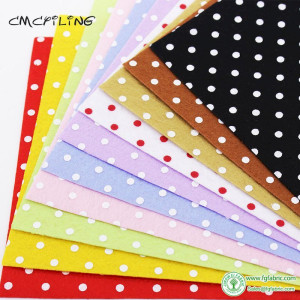 Patchwork Dot Printed Felt Fabric For Scrapbooking Sewing Dolls Craft 1mm Thickness Polyester Cloth Felts Sheet 10 Pcs/lot