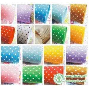 Printed HEARTS flowers Polka Dots Felt Fabric - 30cm x 30cm per sheet - different colors 27 pcs/lot