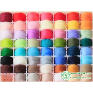 Mix 36 Colors Merino Wool Fibre Roving For Needle Felting Hand Spinning DIY Fun Doll Needlework wool,roving 5g /Bag 66s