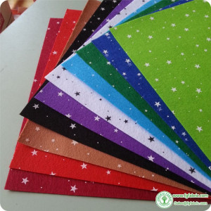 Printed sky STARS Christmas snowflake Felt Fabric - 30cm x 30cm per sheet - 10 colors/lot