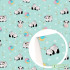 50*145cm Cute Rice Ball Panda Leaves Polyester Cotton Fabrics By The Meter For Sewing Cloth Dress DIY Crafts Home Textile