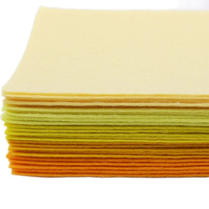 Yellow Series Patchwork Felt Sheet For Sewing Scrapbooking Craft Dolls ,Polyester Cloth,Non-Woven Fabric 20Pcs/Lot 20*30CM