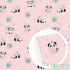 50*145cm Cute Rice Ball Panda Leaves Polyester Cotton Fabrics By The Meter For Sewing Cloth Dress DIY Crafts Home Textile