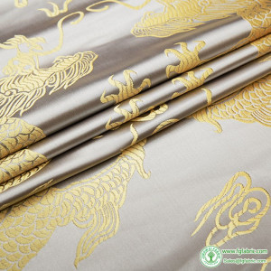 Dragon pattern brocade fabric silk satin fabrics material for DIY bags handwork