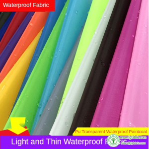 Light Thin Waterproof Fabric for Shower Curtain Umbrella Awning Cloth PU Coated Polyester Outdoor Sewing  Raincoat By The Meter