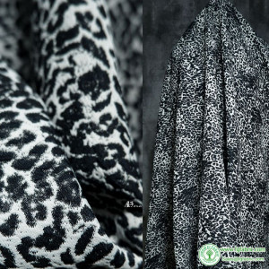 Jacquard Fabric Black White Double-sided Leopard Print Bag Jacket Fashion Designer Cloth Apparel Diy Sewing Polyester Material