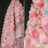Pink Three-Dimensional Rose Semi-Transparent Yarn DIY Creative Dress Wedding Dress Background Decoration Designer Fabric