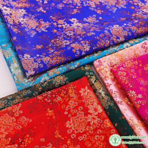 Brocade satin fabric width 114cm beautiful dress fabric material for making Cheongsam and Kimono