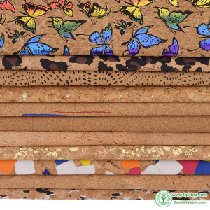 Lychee Life 1Yard A3 A4 A5 Vintage Soft Cork Synthetic Leather Fabric For Garment Handbags Handmade Floral Sewing Fabric