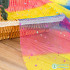 Rainbow Tulle Glitter Lace Mesh Fabric Star For Girl's Dress Decoration Christmas TJ0306