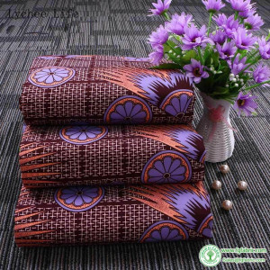 Lychee Life 1Yard Polyester Real Wax Print Fabric Ankara African Floral Batik Sewing Fabric For Women Party Dress Making Crafts