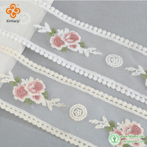 Embroidered Lace Trim Mesh Ribbons for Making Bows, Hair Accessories, Bridal Wedding Decorations, Gift Wrapping 2 Yards
