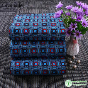 Chzimade 1Yard Grid Square Printed African Wax Print Fabric 100% Polyester Patchwork Sewing Fabric Diy Handmade Decoration