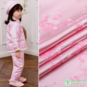 Dress brocade fabric plum pattern satin fabric material for sewing DIY children clothing