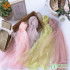 1 Yard  Mesh Fabric Nude Orange Polyester Net For Wedding Decor DIY Dress Sewing Material